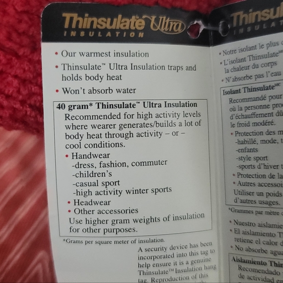 NWT ISO Soft Red Thinsulate Gloves - Picture 6 of 6